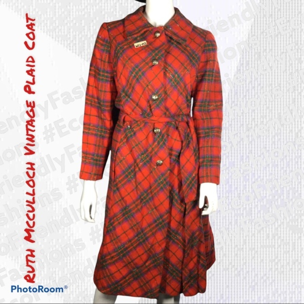 Ruth McCulloch Vintage 1960 Plaid Wool Fall Coat
